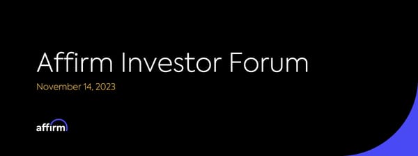 Affirm Investor Forum - Page 1